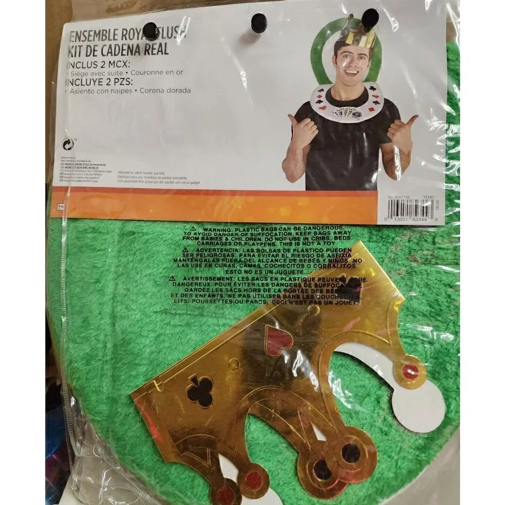 Royal Flush Costume Kit Toilet Seat Crown Novelty Casino Poker Player Halloween